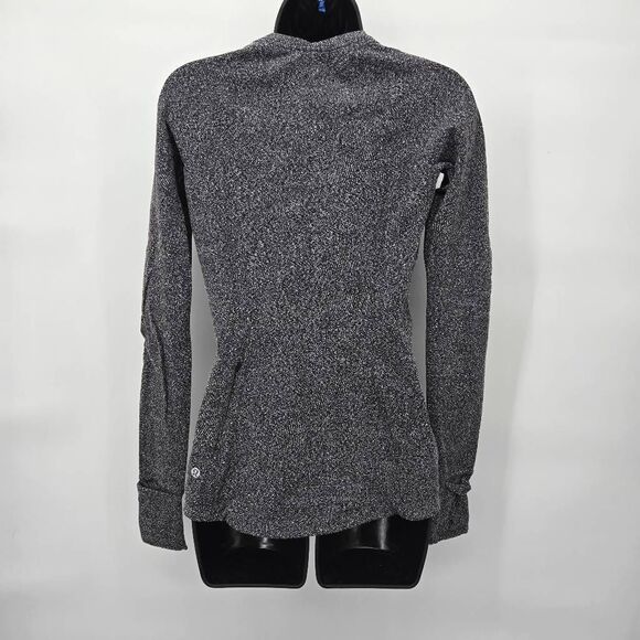 Lululemon Runderful Long Sleeve Size 8 Reconnect Jacquard White Black Top - Picture 6 of 11